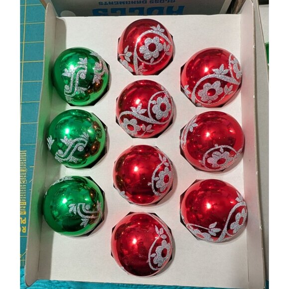 Vintage Holly American made Glass Christmas Ornaments Set of 20 - Picture 16 of 16